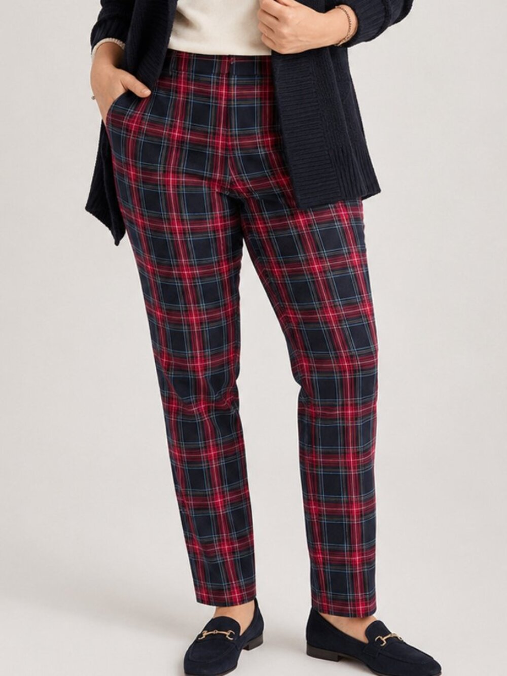 J. Jill Bi-Stretch Tartan Plaid Pants